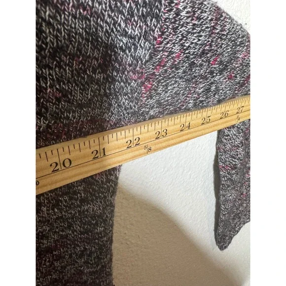 Pure Jill Womens Petite M Grey Marled Wool Cashmere Asymmetrical Sweater - Picture 5 of 7